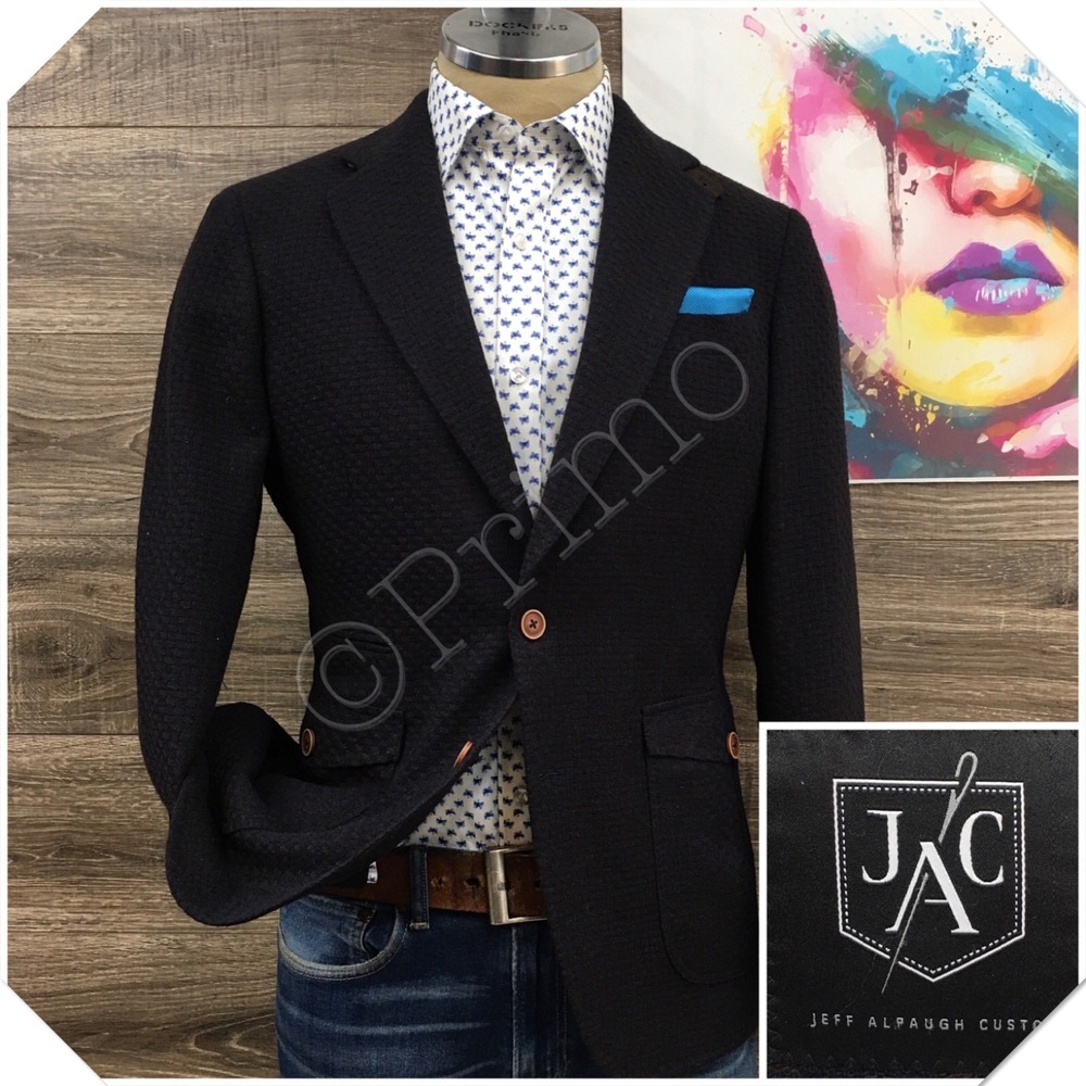 BESPOKE Mens Tweed Blazer Sport Coat Jacket Size‎ 40S Classic Wool Suit